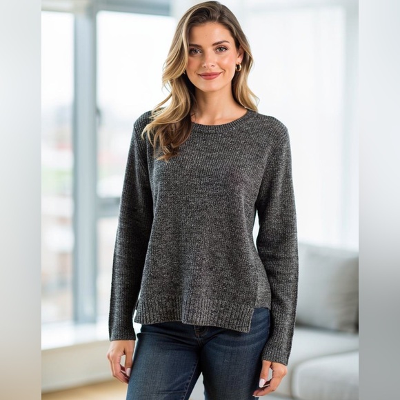 Lou & Grey Sweaters - Lou & Grey Gray Ribbed Knit Sweater Wool Blend Size Small